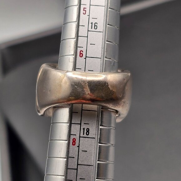 VTG Israel Sterling Silver Puffy Dome Ring Size 7 Sculptural Diamond Front 7.59g - Picture 9 of 10